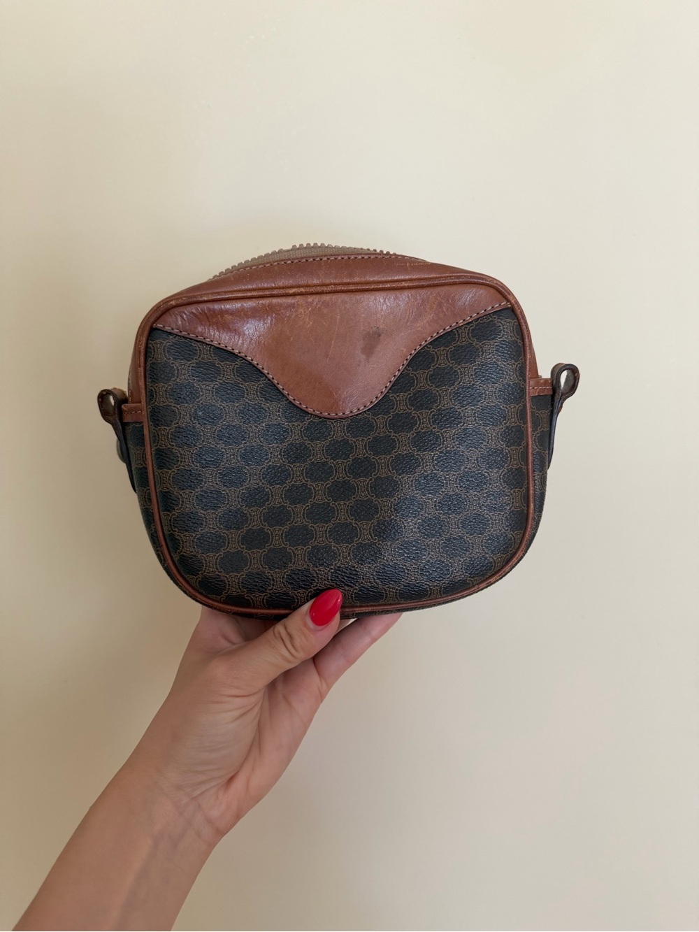 Vintage Celine mini micro bag brown macadam crossbody no strap - as is - Picture 4 of 7